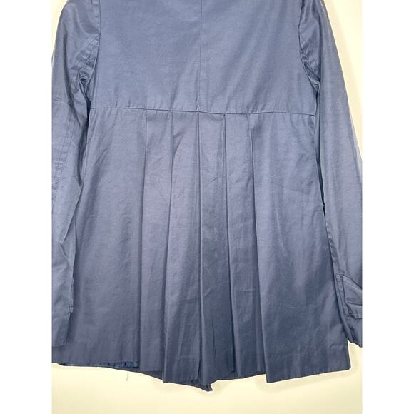 Miss Sixty M60 Navy Trench Jacket Gold Button Military Style pleated back XS - Picture 8 of 13